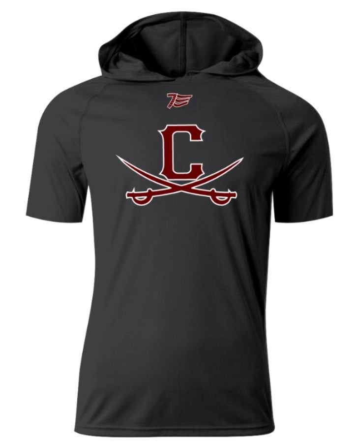 Short Sleeve Thin Hoodie w/logo