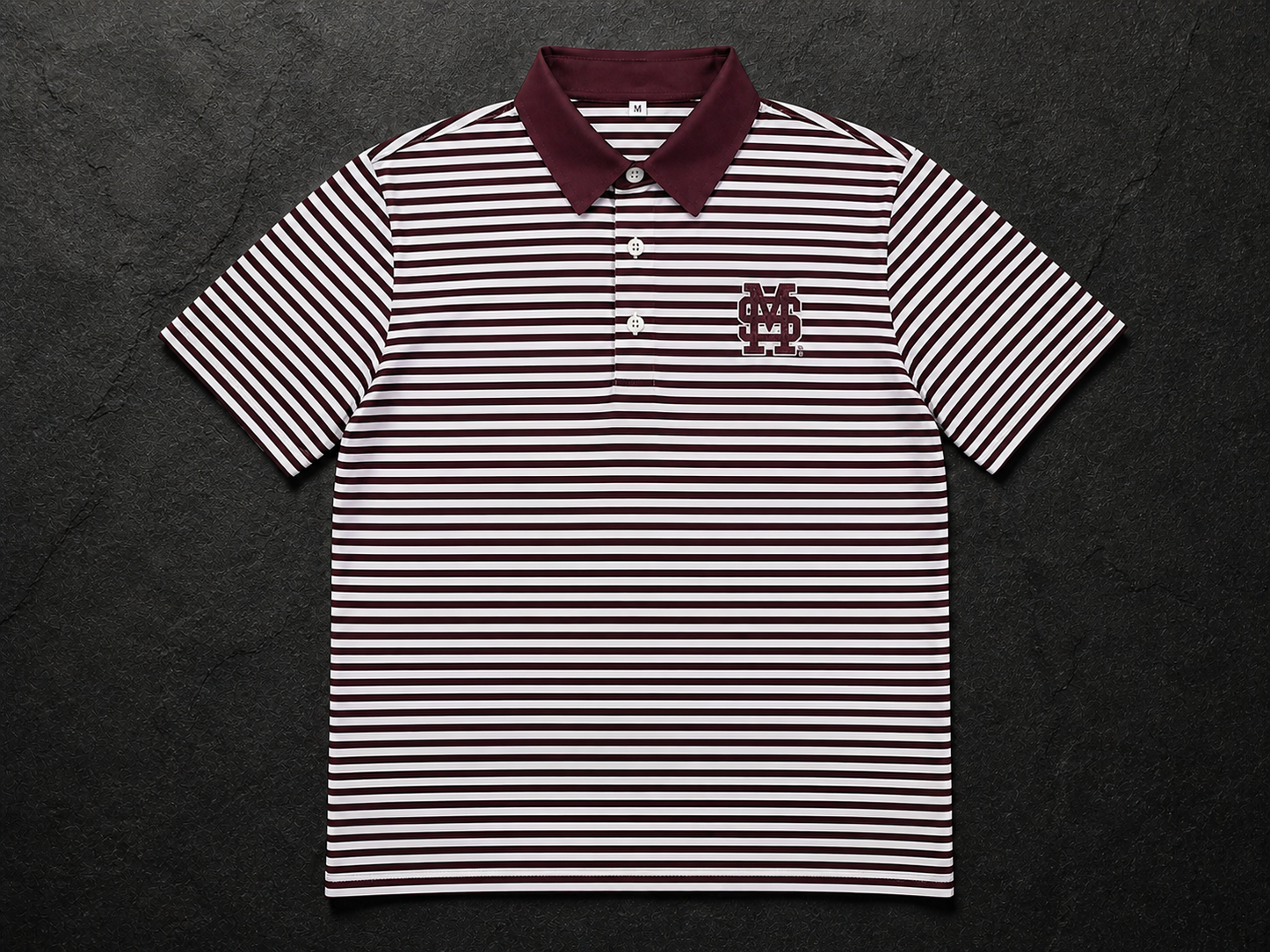 Maroon Standard Stripe Polo