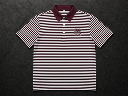 Maroon Standard Stripe Polo