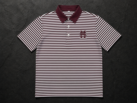 Maroon Standard Stripe Polo