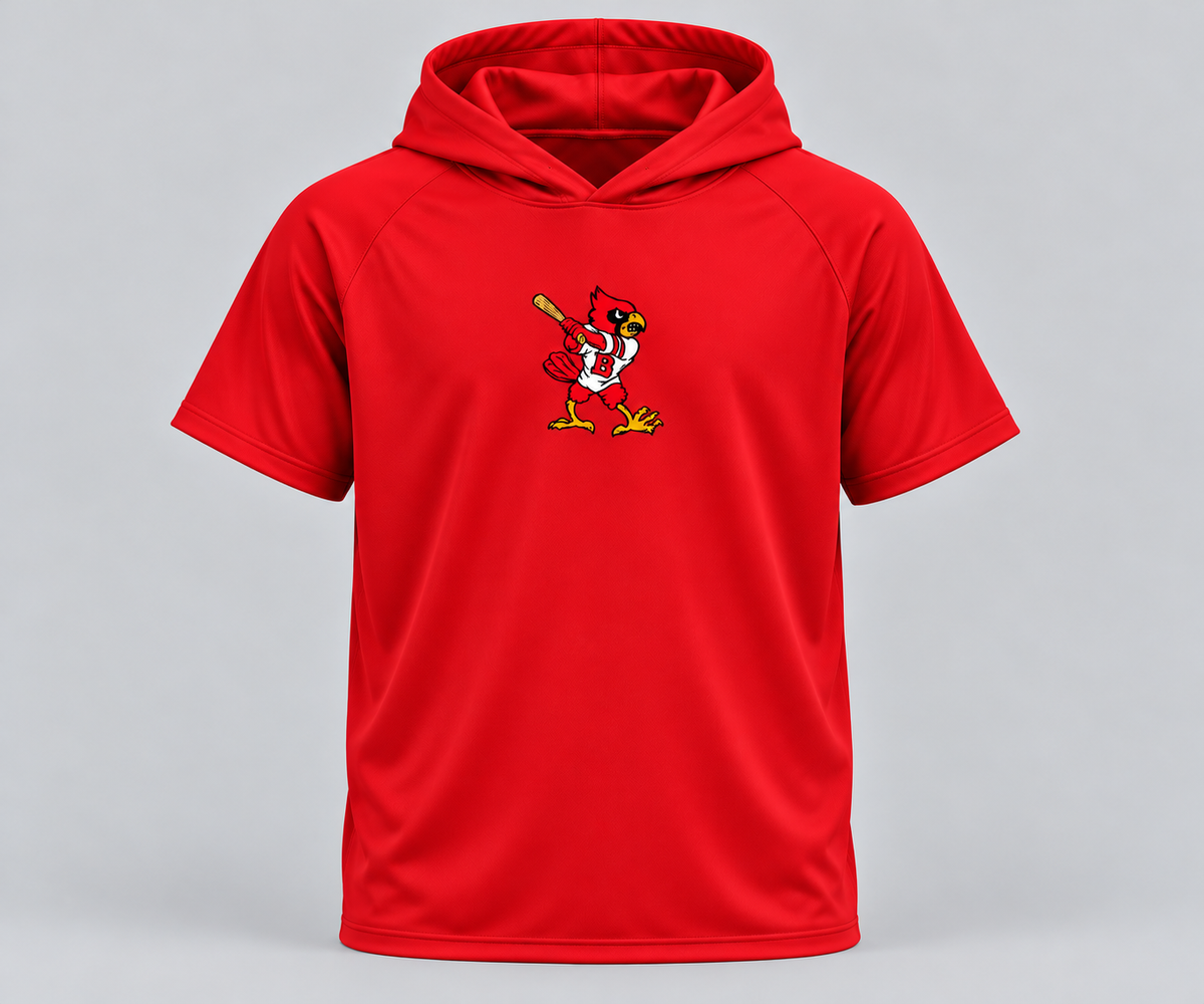 Short Sleeve Thin  Dri Fit Hoodie *New Swinging Cardinal Logo.